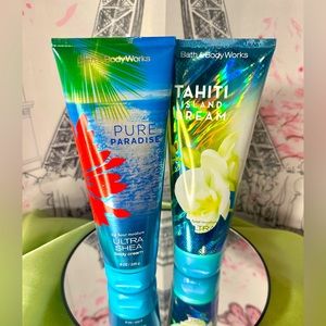 Bath & Body Works Pure Paradise & Tahiti Island Dream Ultra Shea Body Cream NWT